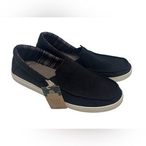 Sanuk Men's size 14 Sideline 2 Hemp Black Slip On Canvas Shoes NWT